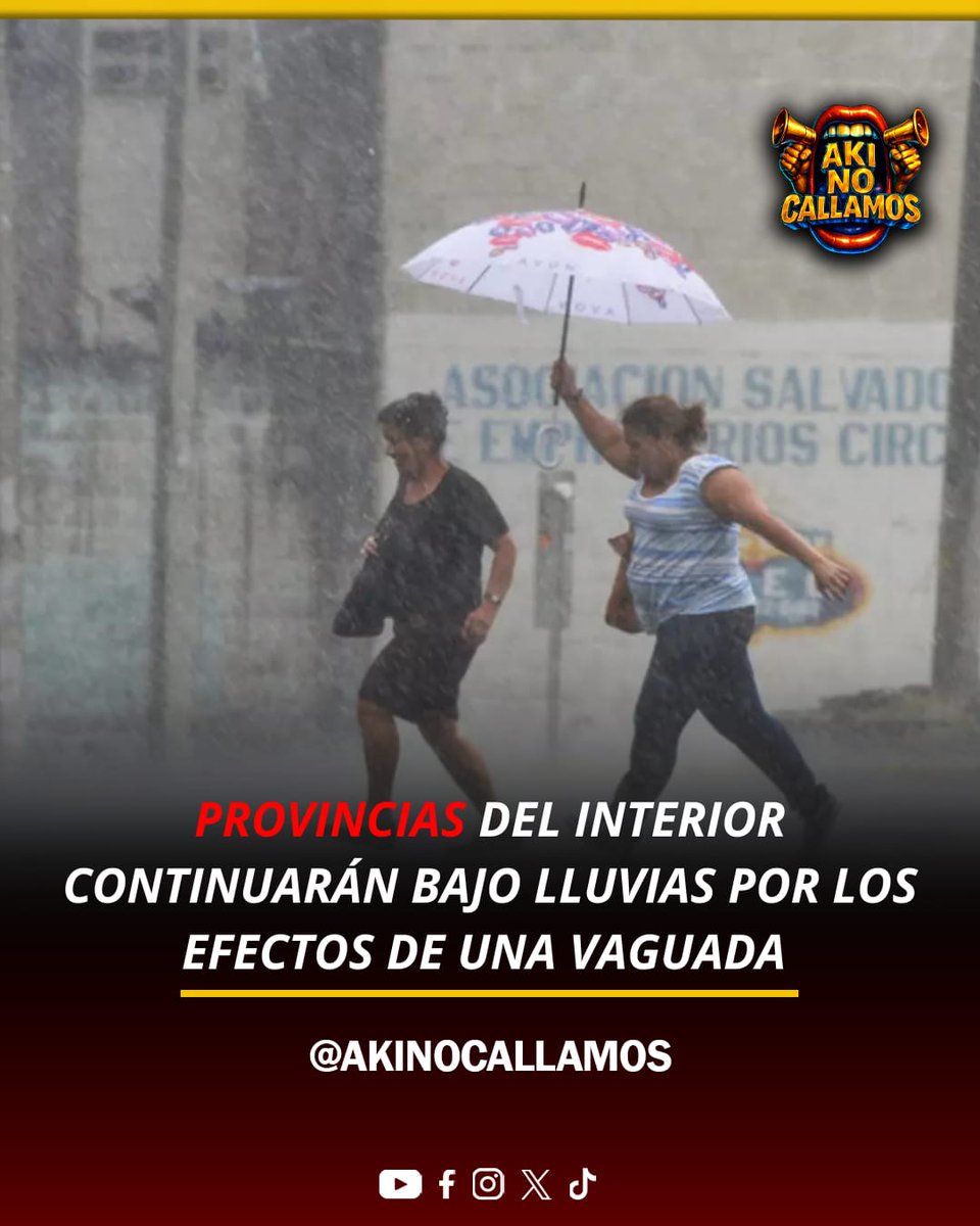 AkiNoCallamos's tweet image. Provincias del interior continuarán bajo lluvias por los efectos de una vaguada

#Lluvias #Vaguada #ClimaRD #Provincias #Meteorología #RepúblicaDominicana #EmergenciaClimática #Prevención #ONAMET #NoticiasDelTiempo