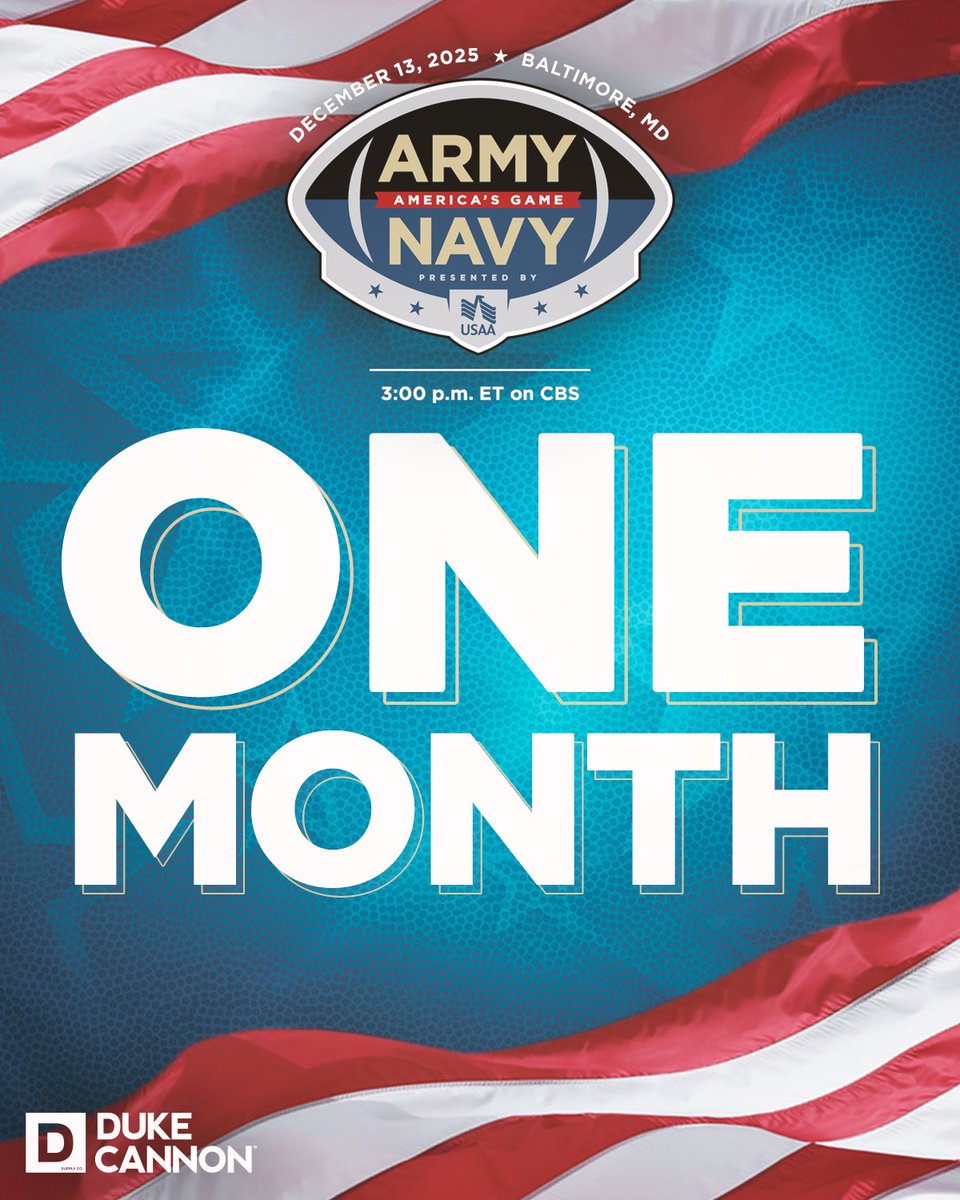 We're 1️⃣ month away! 

#ArmyNavy