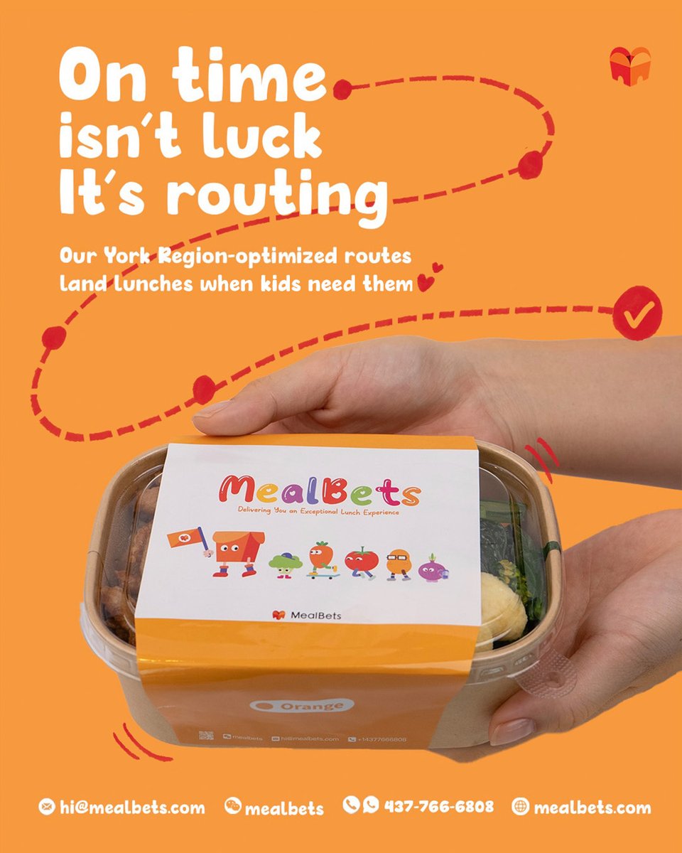 mealbets's tweet image. Fresh every morning, labelled + SMS, no fees, and 60+ options across cuisines.

Serving 35 schools &amp;amp; 25 camps across Markham, Richmond Hill, North York. ✅

We taste-test daily and keep 7+ day samples—consistency schools and camps rely on.

#SchoolLunch #OnTimeDelivery