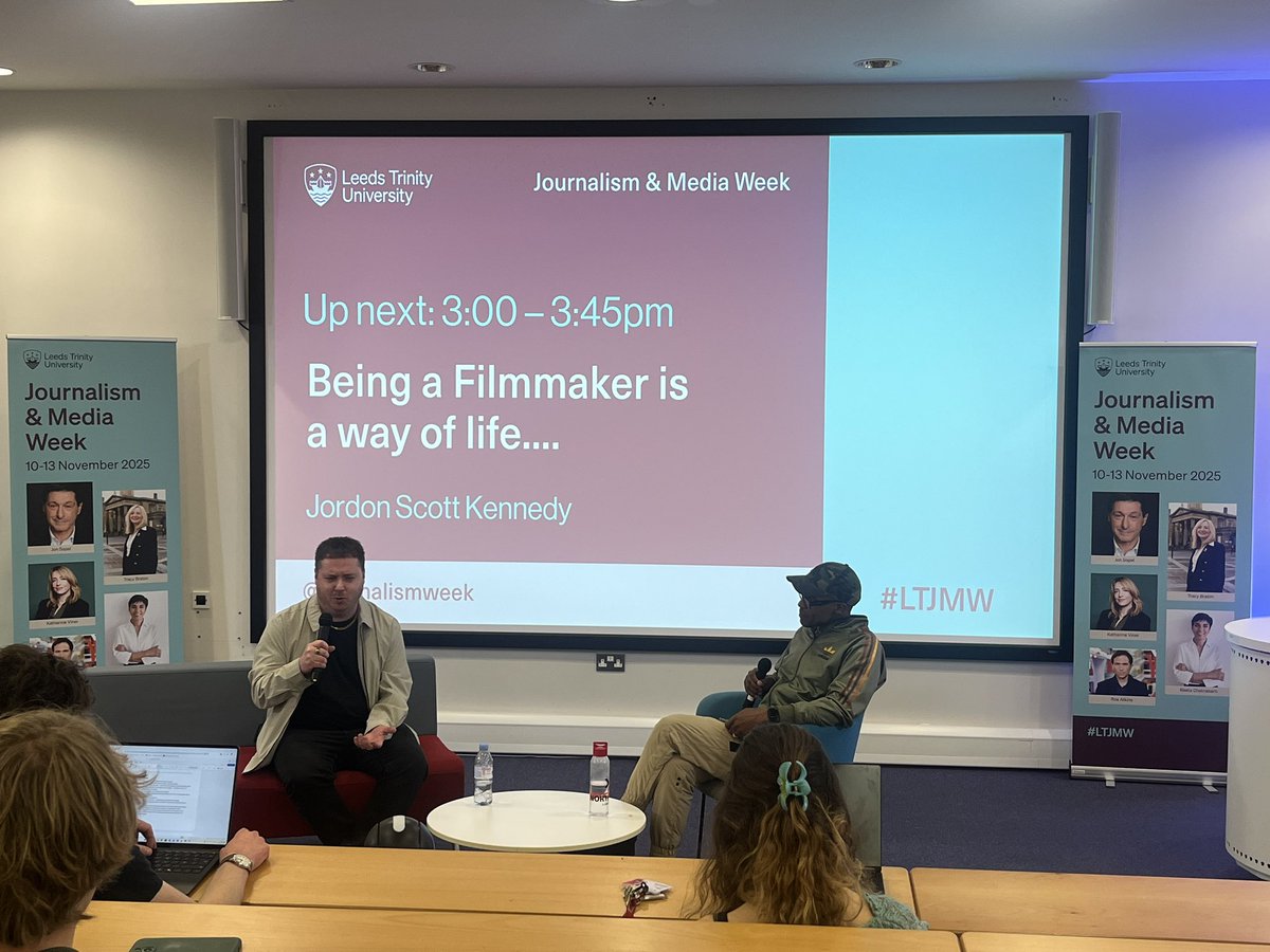 JournalismWeek's tweet image. Being a Filmmaker Is a Way of Life... 
Jordon Scott Kennedy reminds us filmmaking is storytelling with soul 👻#LTJMW and showed us his @BBC Short film #RocketFuel 🚀

“Give yourself time and keeping making films and let success come to you”  
 #shortfilm #comedy #regional