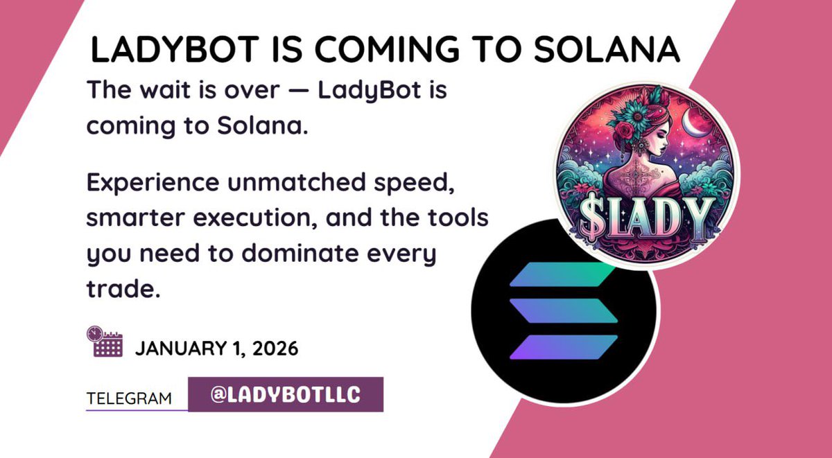 OFFICIAL MIGRATION

Lady Family - migration to SOL is open! Claim your $LADY tokens using the official tool only (team will not DM)

🔗 ladybotmigration.com

Steps:
1️⃣Connect wallet
2️⃣Submit ETH + Base $LADY
3️⃣Receive Sol $LADY

Stronger. Faster. Unified on Sol.

Lady &amp; Click