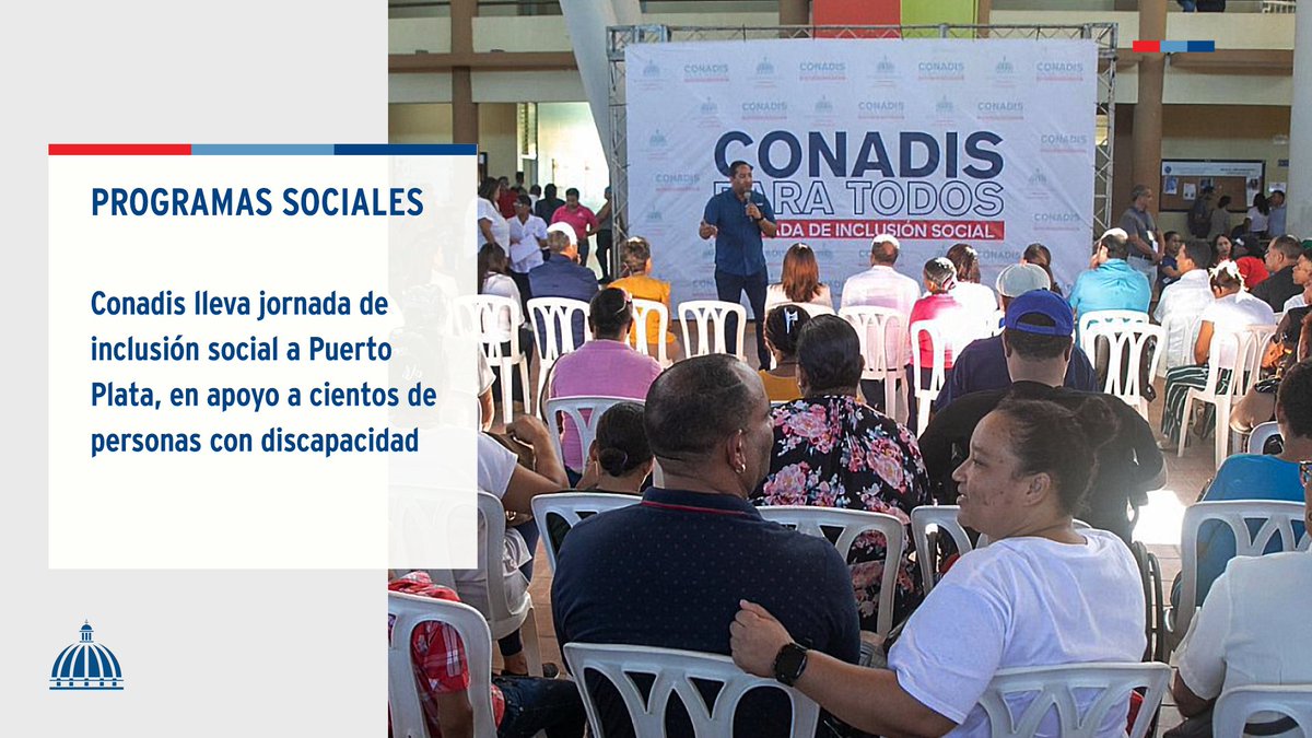 Comunicaciondo's tweet image. El @ConadisRD llevó a cabo una nueva edición de su jornada de inclusión social “Conadis para Todos, esta vez, en Puerto Plata, en apoyo a cientos personas.

📲 Más información, aquí: presidencia.gob.do/noticias/conad…

#ProgramasSociales #ComunicacionesDO