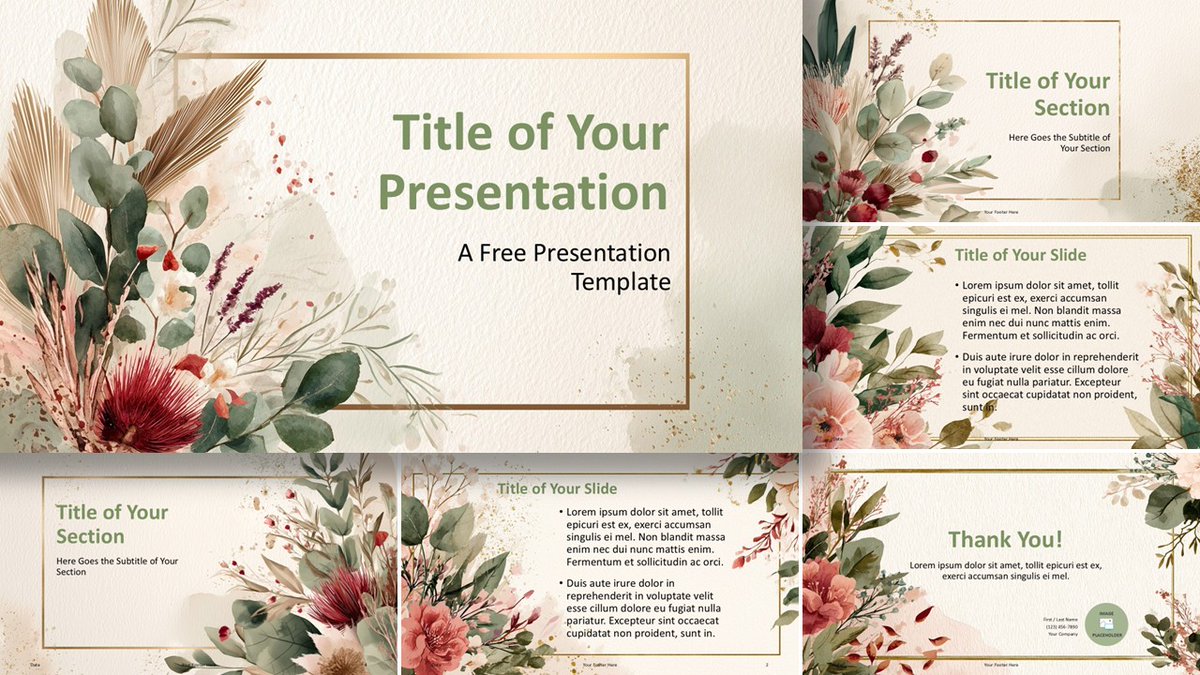 PresentationGo's tweet image. 🌿 Bring calm elegance to your slides. Watercolor Botanical Frame pairs textured paper, gold accents, and floral edges for readable decks in #PowerPoint &amp;amp; #GoogleSlides.

Download it for free: 🔗 tinyurl.com/watercolor-bot…