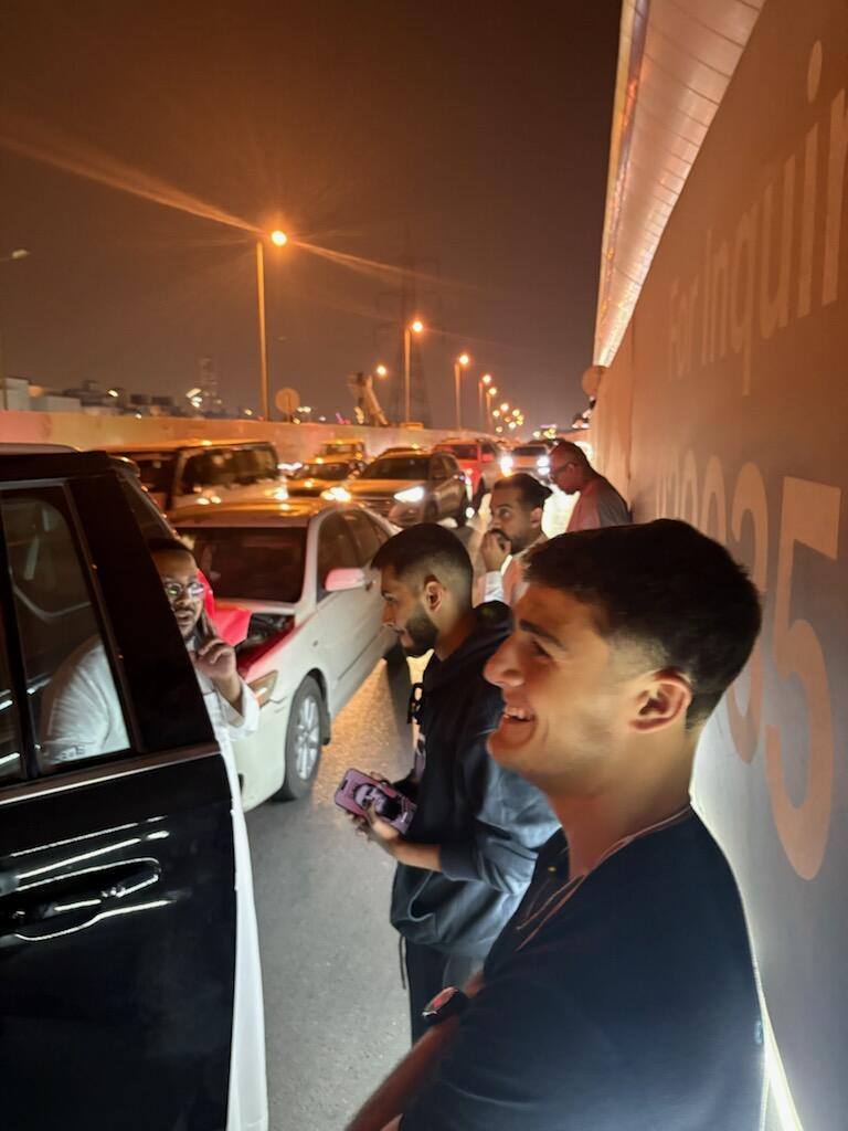 Vito Mielnicki in Saudia Arabia, his driver just got in a fender bender...lol