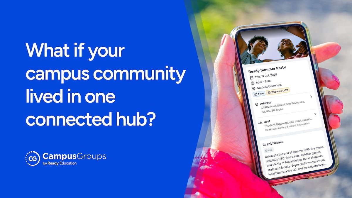 CampusGroups gives students and administrators one place for campus events, groups, workflows, communications, engagement data, and more.

👉 Discover how: hubs.la/Q03Sn_wG0

#StudentSuccess #StudentEngagement #EdTech
