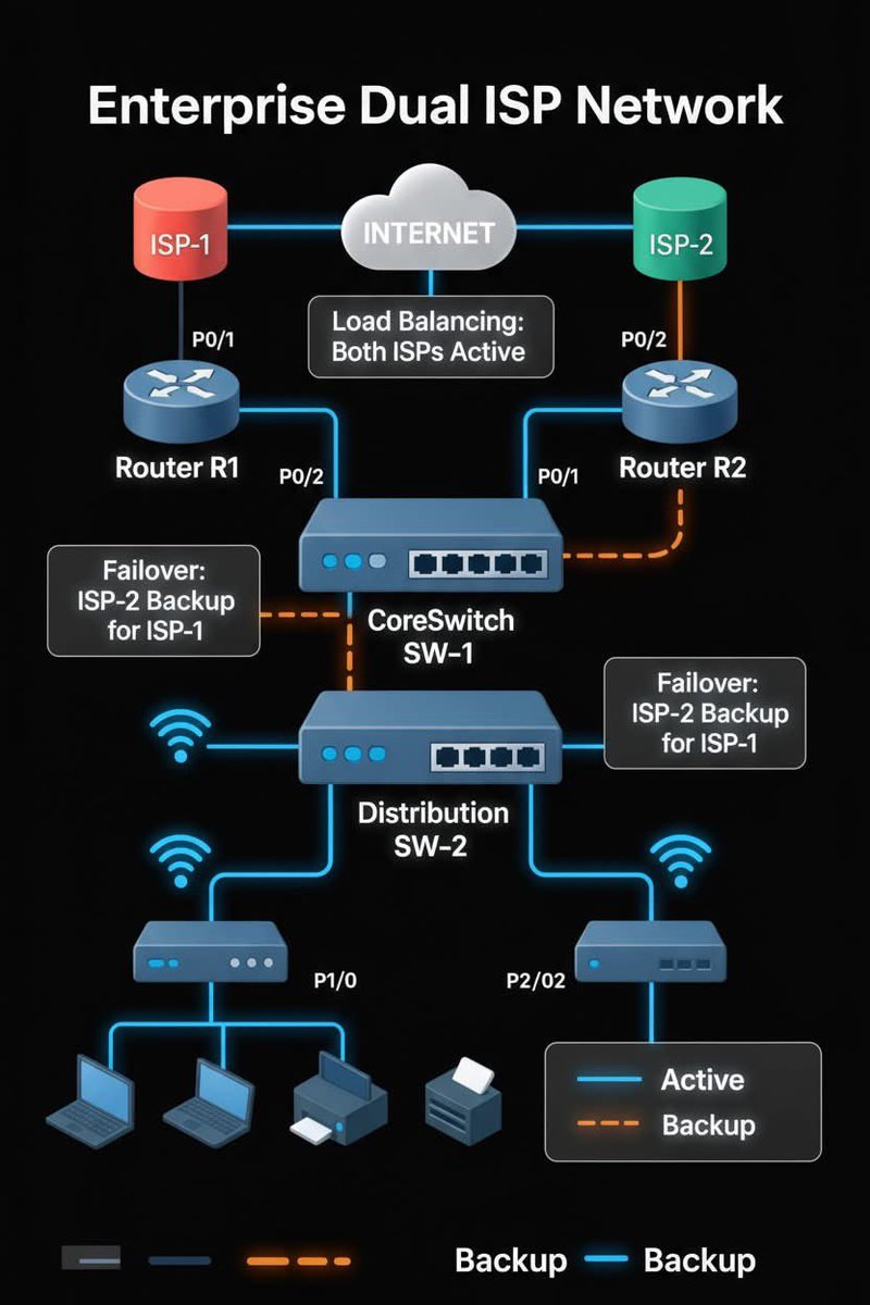 cyber_razz's tweet image. Enterprise Dual ISP Network