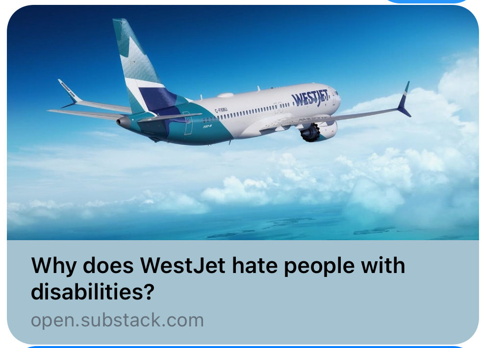 You're going to want to read this piece by my former cabinet colleague <a href="/Hon_Fletcher/">Steven Fletcher 204 🇺🇦🇨🇦🇺🇦🇨🇦</a> about his experience with @westjet 

open.substack.com/pub/stevenjohn…