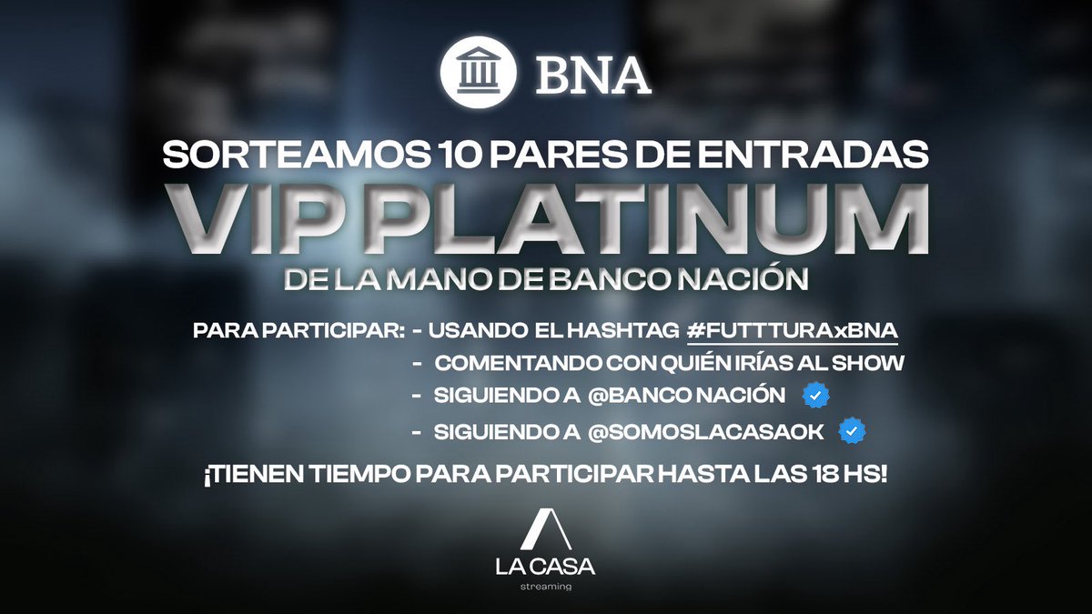 AAAA con el #FUTTTURAxBNA y comentando con quien irías te podes ganas ENTRADAS OARA FUTTTURAAAAA