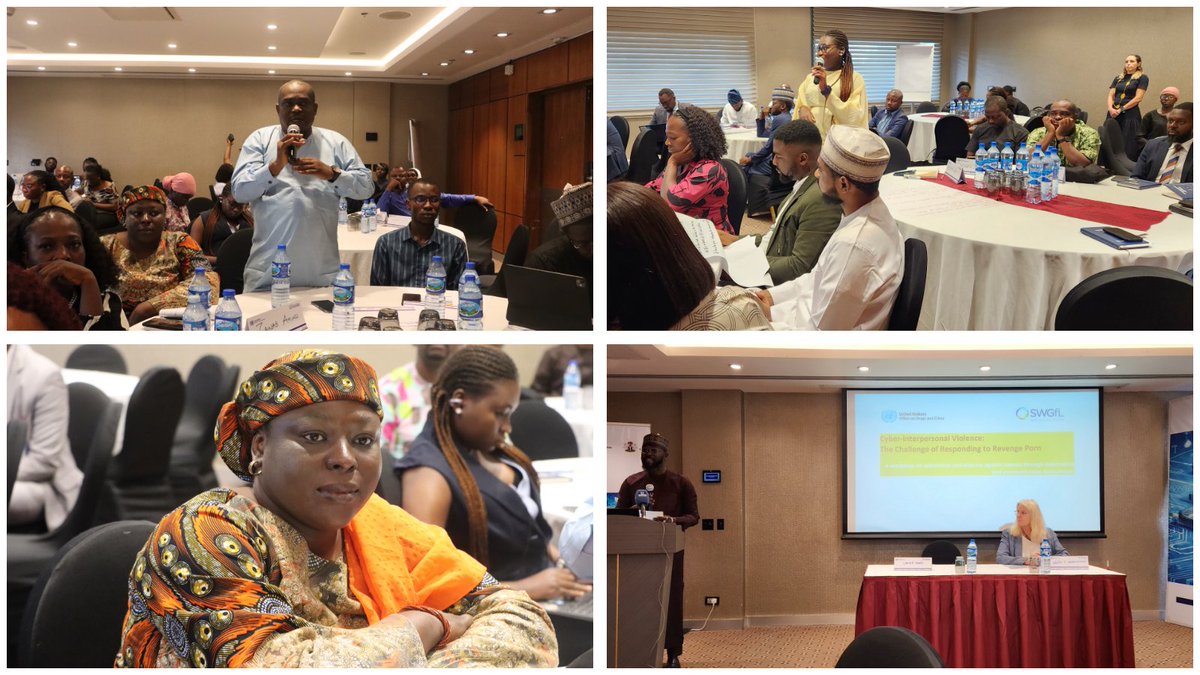 UNODC_Cyber's tweet photo. @UN__Cyber and @StopNCIIorg held a 3-day workshop in Abuja, 🇳🇬, on “Cyber-Interpersonal Violence: The Challenge of Responding to Revenge Porn” to strengthen Nigeria’s response to prevent and 🚫 this #cybercrime.
#YourImageYourRules https://t.co/NMgYVEO4Zk