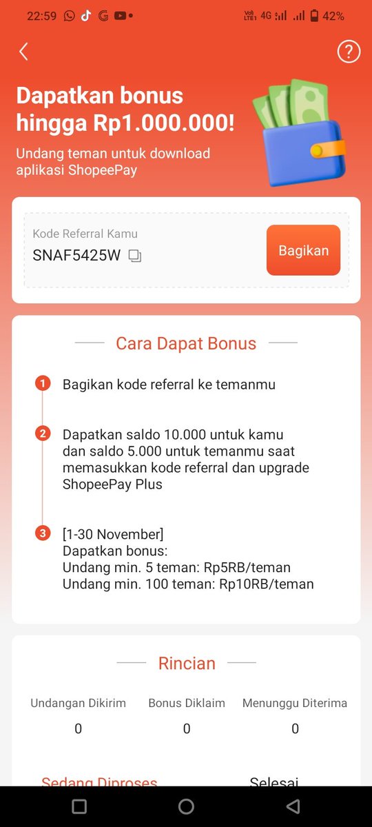 RizaTriRahmi1's tweet photo. Freelance dijamin dapat bonus 10.000 saldo pas install apk Shopeepay

Caranya:
Upgrade ke spay plus, login dg shopee &amp; masukin kode referral

SNAF5425W

!! Promo cuma sampe 30 November 2025 !! https://t.co/MUPke4pzvW