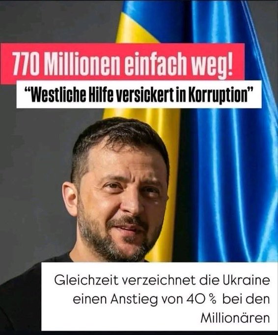 Und der Herr Merz hat ihm heute gleich wieder ein paar Milliarden zugesagt!