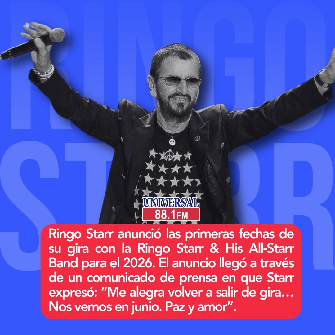 universal881fm's tweet image. #DestacadasUniversal 🎸 El gigante del rock vuelve a hacer ruido: Ringo Starr y su All Starr Band anuncian gira 2026 y nosotros ya ponemos la alarma. ¿En qué ciudad quieres verlo? #RingoStarr #PazYAmor #AllStarrBand

Checa toda la info aquí 👉 goo.su/sDGlpi5