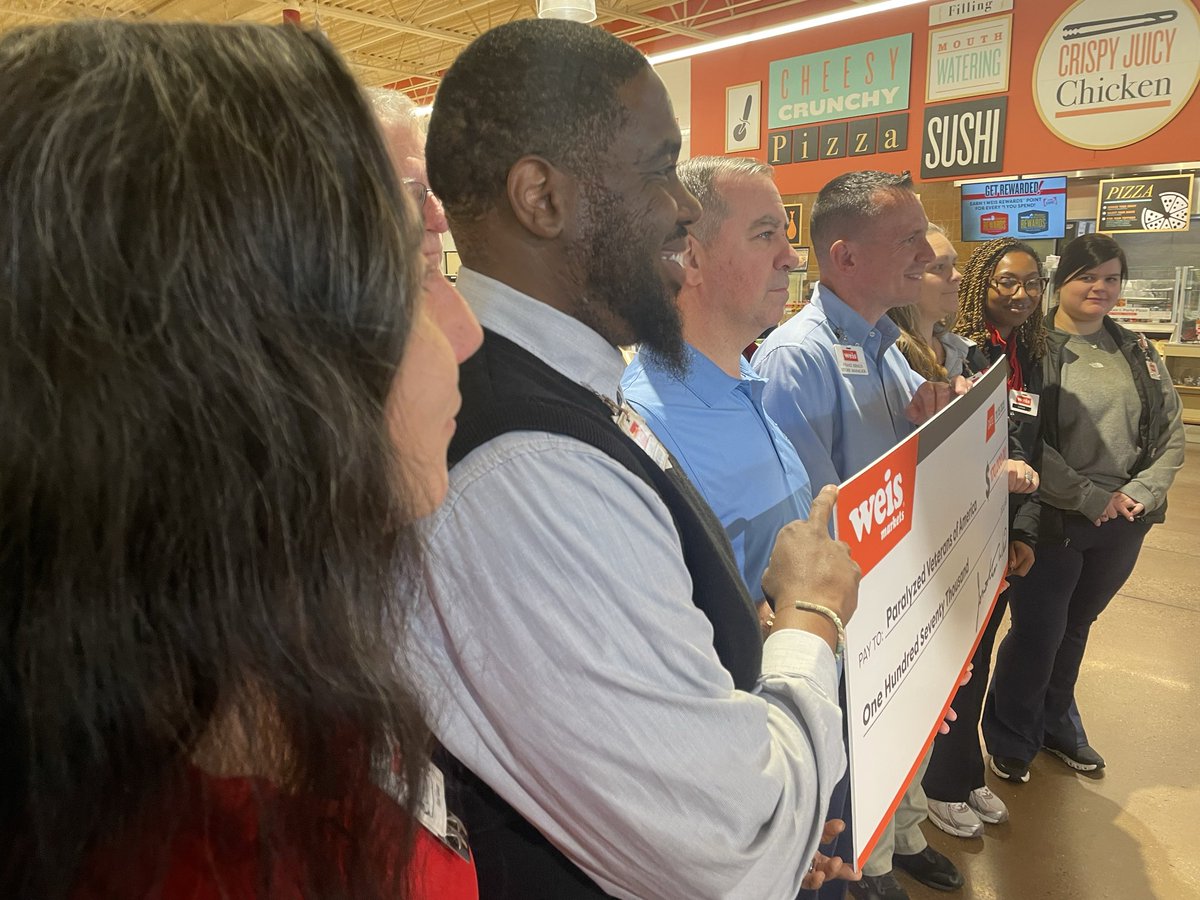WEIS MARKET with the HELP from the Community it serves Donated a Check for $170,000.00 too PVA Paralyze  Veterans of America watch <a href="/WMAR2News/">WMAR-2 News</a> has the story tonight