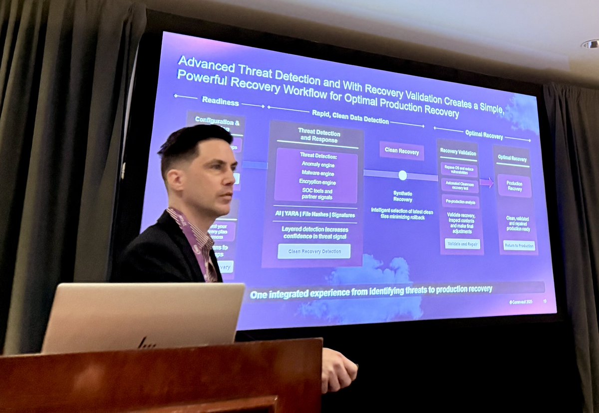 RobKramer_Data's tweet image. .@Commvault SHIFT continued today with a hands-on Analyst Day. The morning sessions walked through real recovery exercises — how the platform identifies an issue, restores systems, and organizes the steps needed to get operations back online. We also looked at cleanroom recovery…