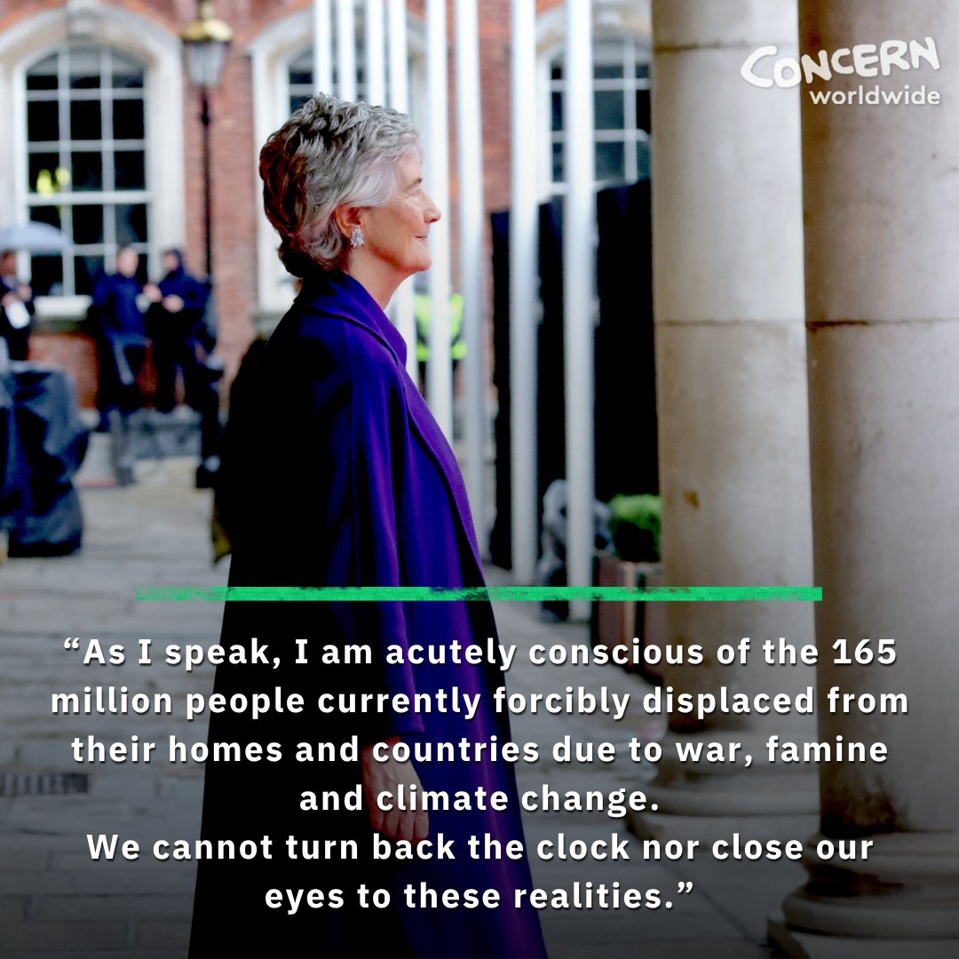 Concern's tweet image. Earlier this week Catherine Connolly was inaugurated as the 10th President of Ireland, and in her first speech as Uachtarán na hÉireann, she acknowledged the devastating impacts of conflict, climate change and displacement on our world.

Noting the link between conflict and…