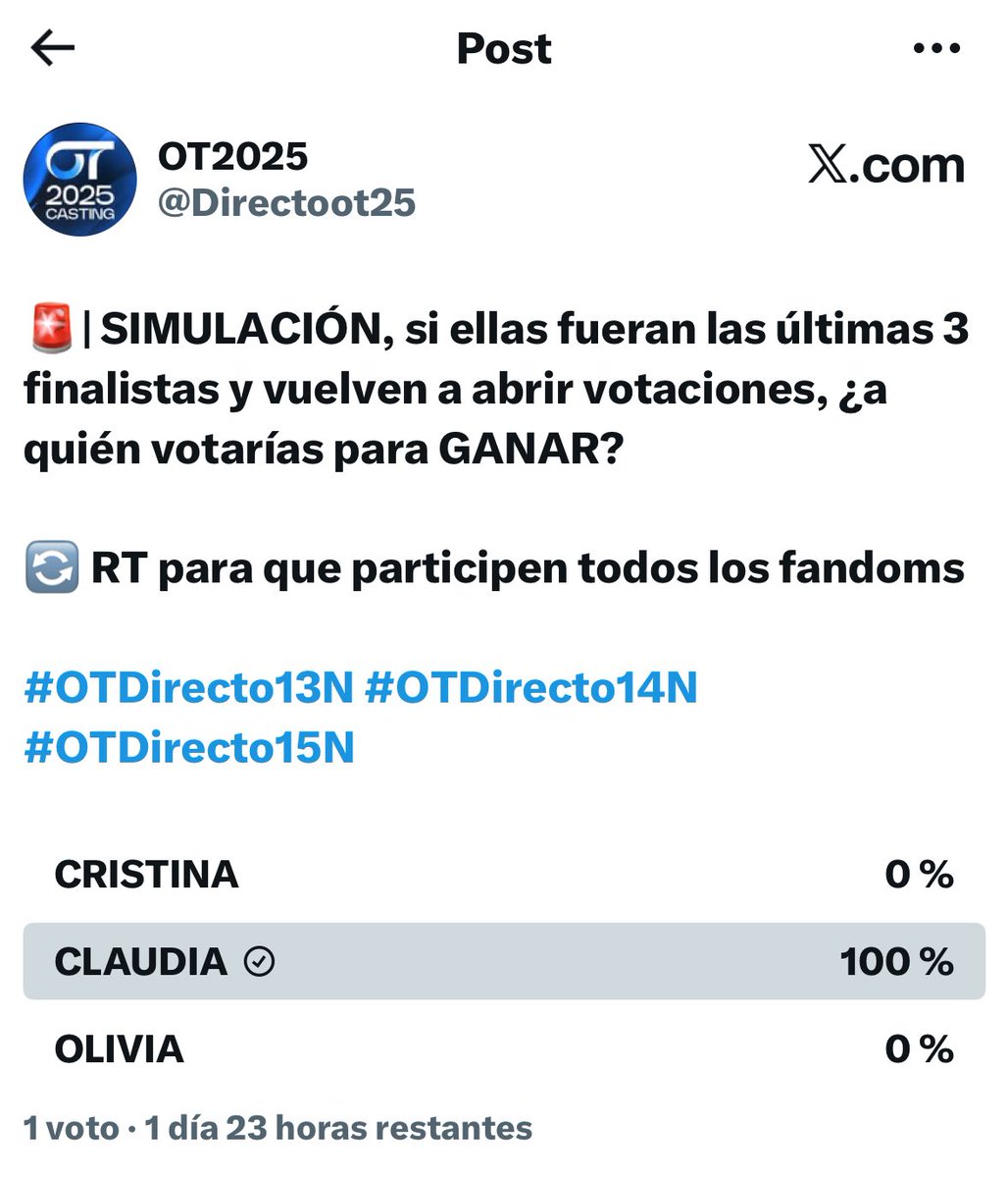 NaiaraDaily's tweet photo. STOP THE COUNT #OTDirecto13N https://t.co/Y7wME4KXIV