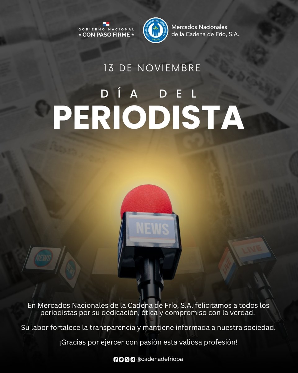 📷 En Mercados Nacionales celebramos el #DíaDelPeriodista 📷
Gracias a quienes informan con verdad, ética y compromiso, fortaleciendo una sociedad más transparente y consciente.📷
#Periodismo #Comunicación #MercadosNacionales