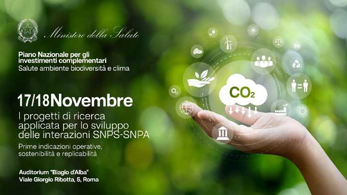 🟩Ambiente e salute🟦
📅17-18 novembre, Roma, <a href="/MinisteroSalute/">Ministero della Salute</a> 

Convegno promosso da #Snpa #Snps
Il punto sui progetti di ricerca avviati con il Piano nazionale per gli investimenti complementari (#PNC) collegato al #pnrr 

⏩Info bit.ly/3LxRwkd