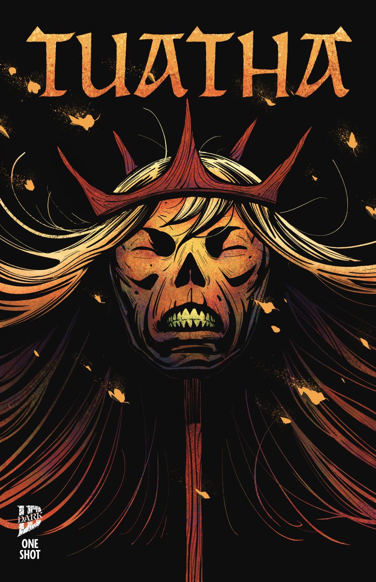 A young woman travels through a dark wood bearing the severed head of her dead king on her back, tasked with delivering the monarch’s remains to their final resting place.

A master class of #horrorfantasy, from <a href="/GavinFullerton1/">Gavin Fullerton</a>.

#Tuatha is available on the #IDW App!

#IDWDARK