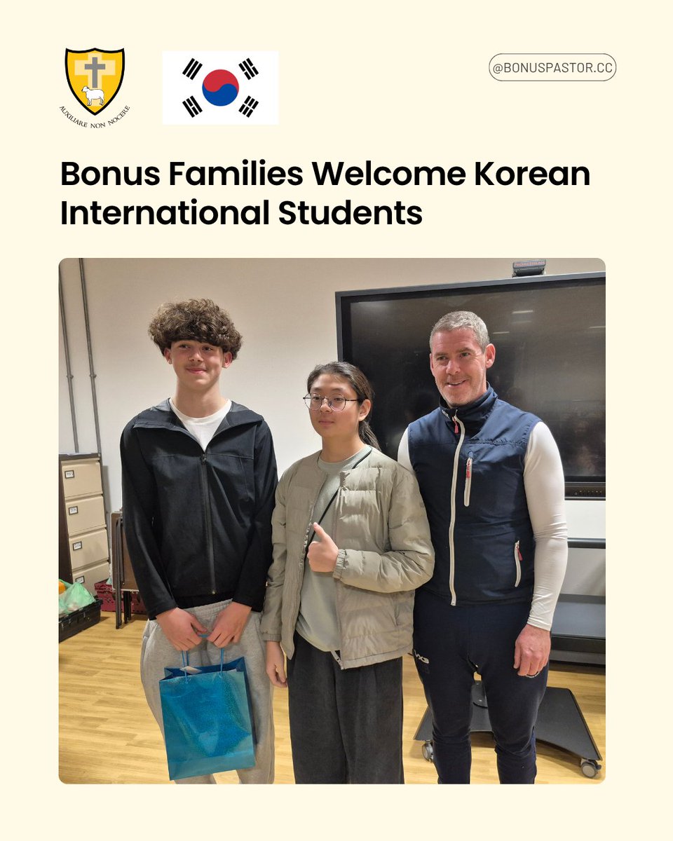 bonus_pastor's tweet photo. So thrilled to officially welcome our new Korean international students! 🇰🇷 Our "Bonus family" just got bigger & better.
We're ready for an amazing 10 days of cultural exchange, shared meals, and new memories.
#BonusFamily #HostFamily #InternationalStudents #CulturalExchange https://t.co/vdyxRoO2PC