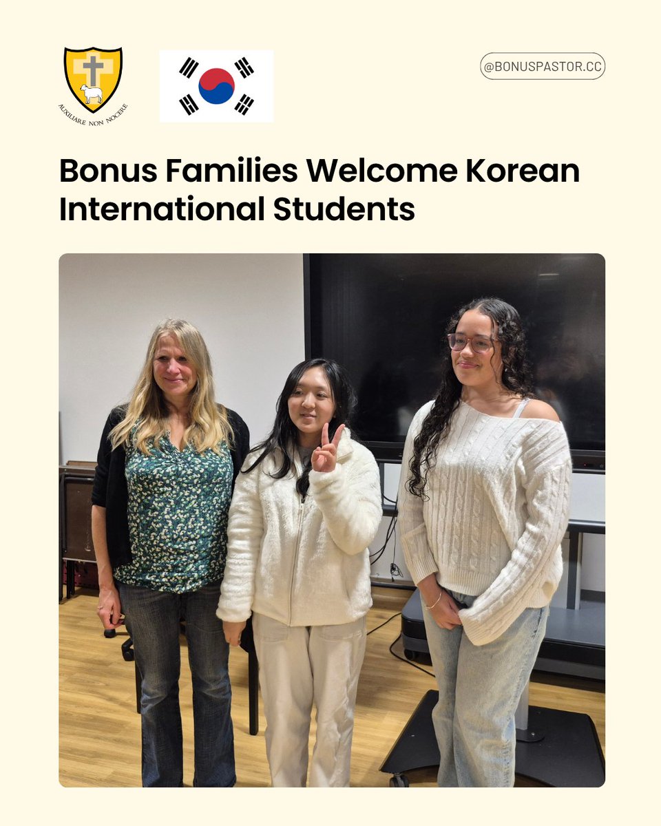 bonus_pastor's tweet photo. So thrilled to officially welcome our new Korean international students! 🇰🇷 Our "Bonus family" just got bigger & better.
We're ready for an amazing 10 days of cultural exchange, shared meals, and new memories.
#BonusFamily #HostFamily #InternationalStudents #CulturalExchange https://t.co/vdyxRoO2PC