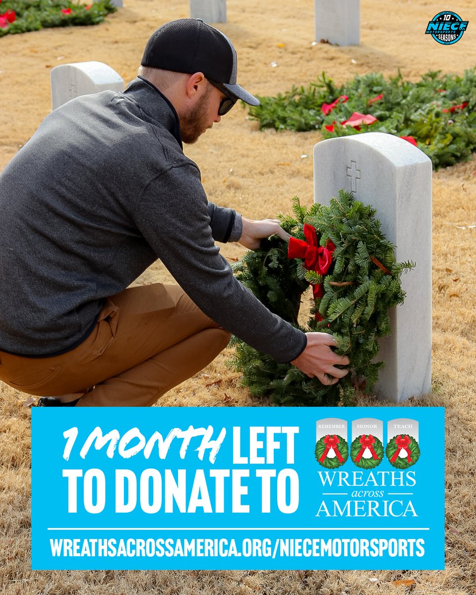 We are officially 1 month out from Wreaths Across America Day!

<a href="/WreathsAcross/">Wreaths Across America</a>  is on a mission to remember the fallen, honor those who serve, and teach our children the value of freedom. 🇺🇸

We’re proud to partner with them this year to bring awareness to their mission. You can