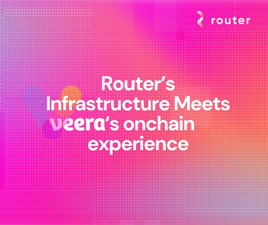 routerprotocol's tweet image. Router x Veera: Onchain Swapping, Now Native

We’re excited to announce our integration with @On_Veera, a mobile-first crypto platform that’s redefining how users trade, earn, and explore Web3.
Explore here: xkqzc.app.link/swaps

Through this integration, Router’s cross-chain…