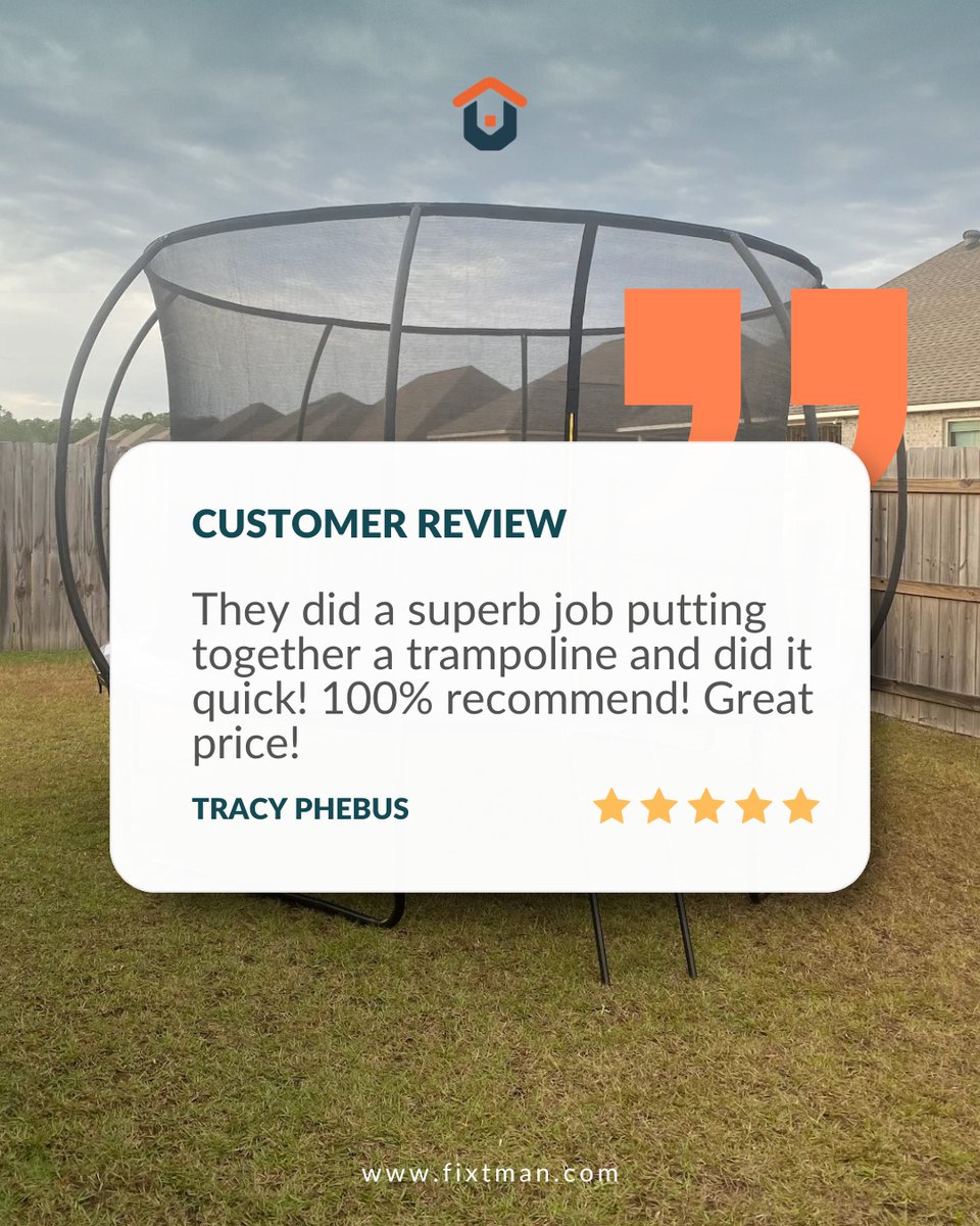 fixtman's tweet photo. It's fall, and the perfect time for your kids to enjoy jumping on the trampoline in the backyard. 
#trampoline #trampolineassembly #installation #hadnyman #FixTman https://t.co/2Od1CeeUWL
