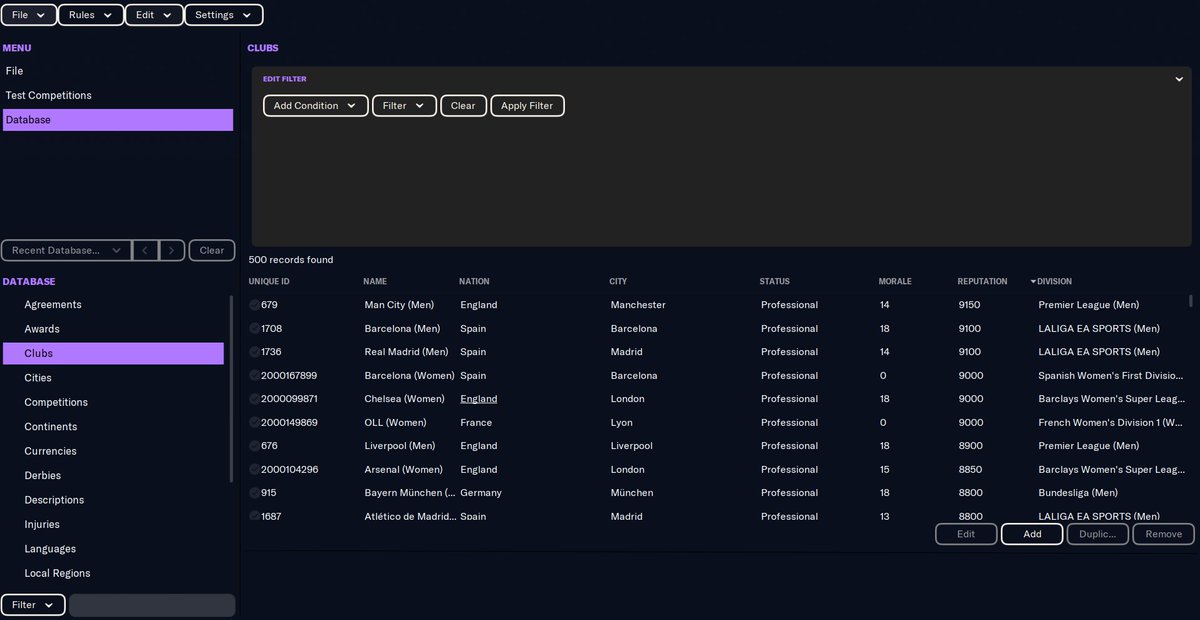 TheFMEditor85's tweet image. Pre game editor has been updated!