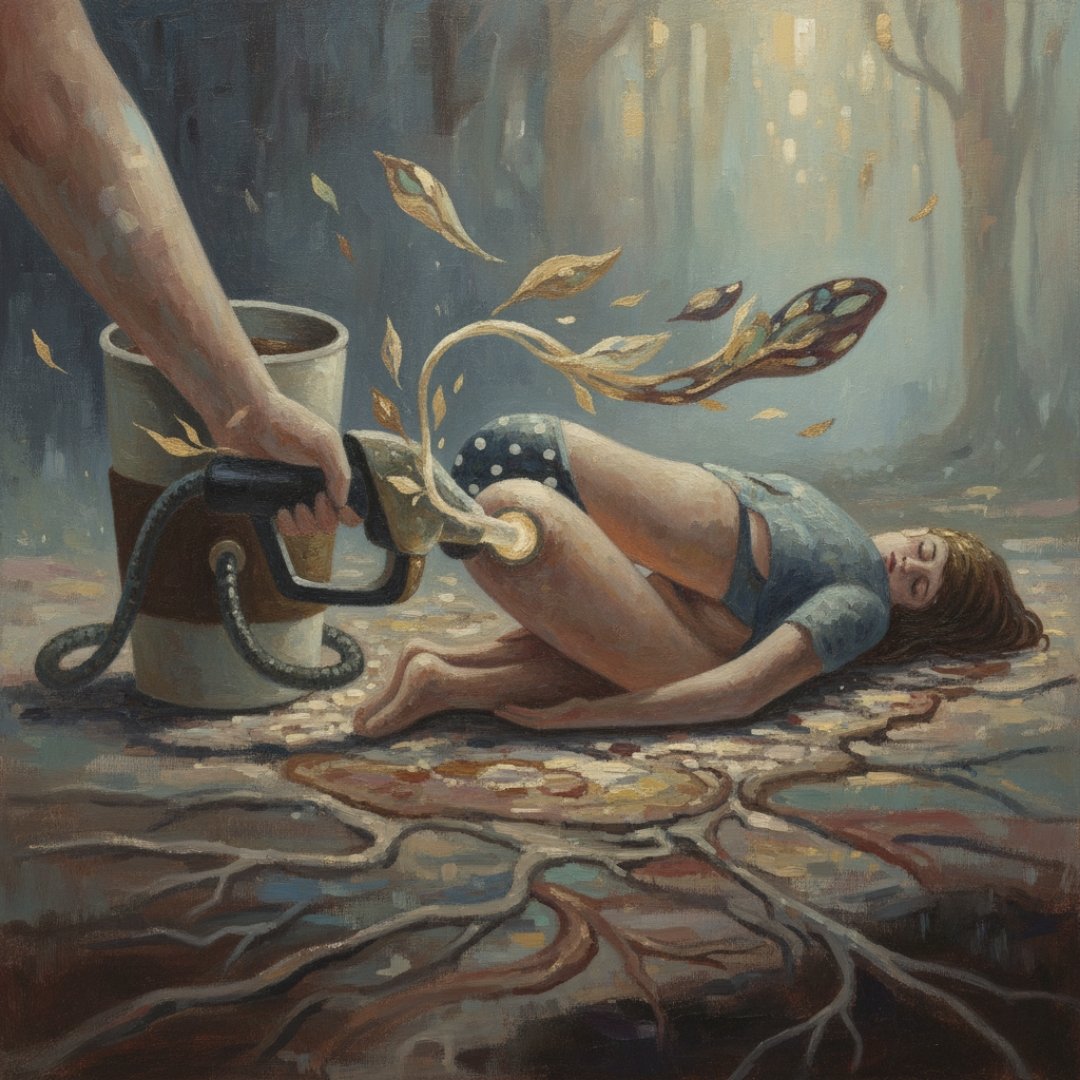 Kayrajina's tweet photo. 🎨 My new artwork:
When the soul runs empty, nature refills it.
Soul Infusion — a quiet rebirth through roots and surrender. 🌿✨

link:
[https://t.co/g96r9FW6gT]

#SoulInfusion #DigitalArt #Surreal #CryptoArt #Objkt #Tezos #NFTCollector #Dreamlike #SpiritualArt https://t.co/IVKZpguuxt