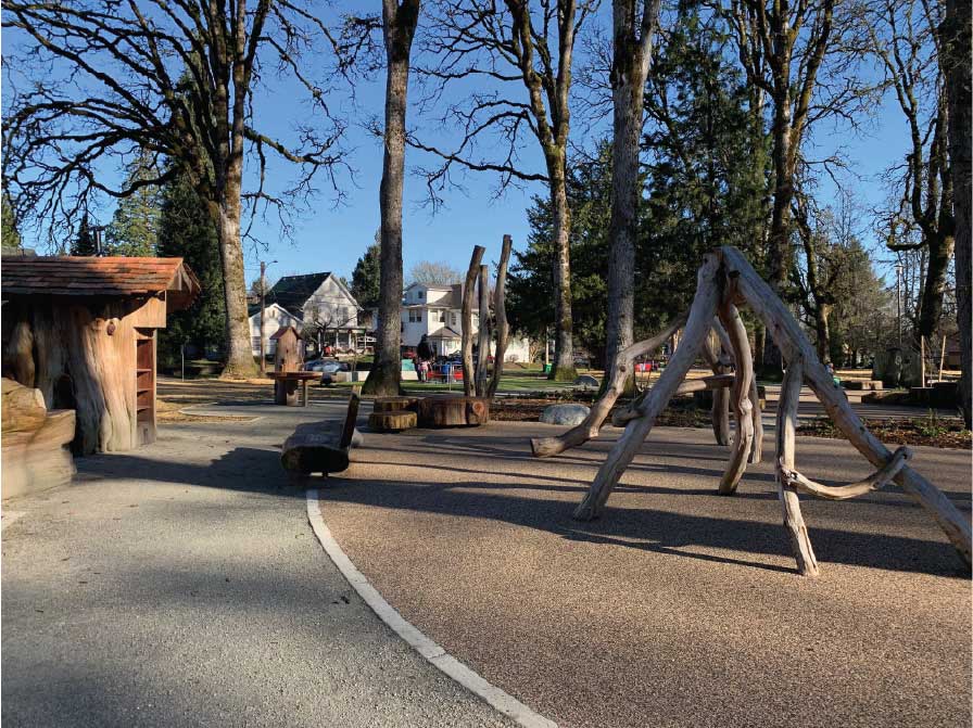Accessible Organic Lock Stabilized Aggregate(OLSA) pathways weave beneath Oregon white oaks at Anna and Abby's Yard in Oregon. 

organic-lock.com/anna-and-abbys…
