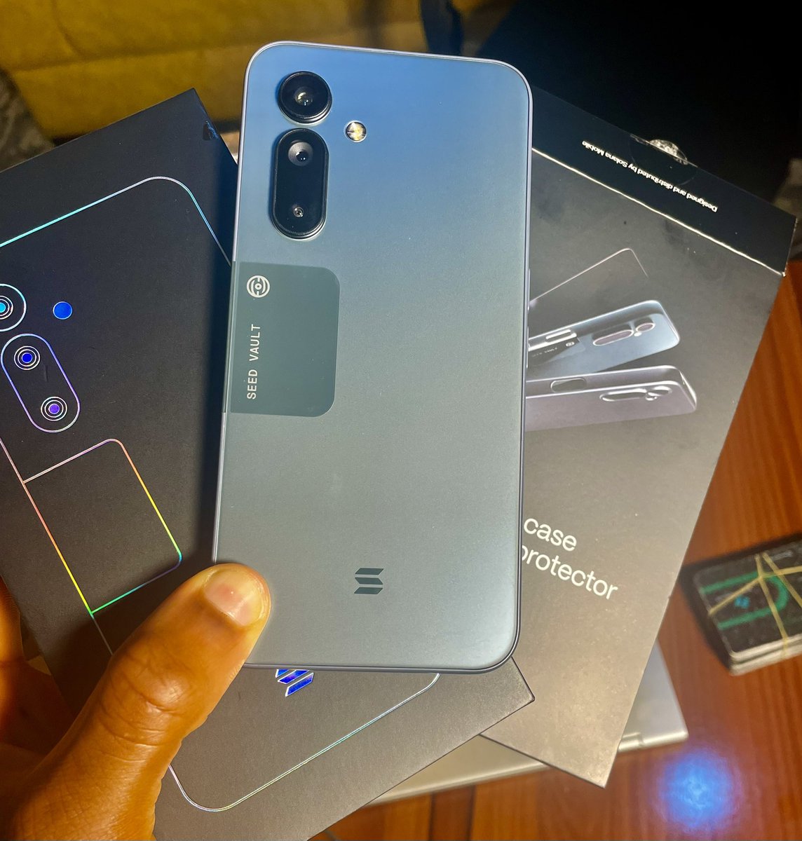 Got my <a href="/solanamobile/">Seeker | Solana Mobile</a> delivered today, all the way from Nigeria.

A web3/Crypto native phone we can really call ours.

The first and leading Crypto native phone on the <a href="/solana/">Solana</a> ecosystem