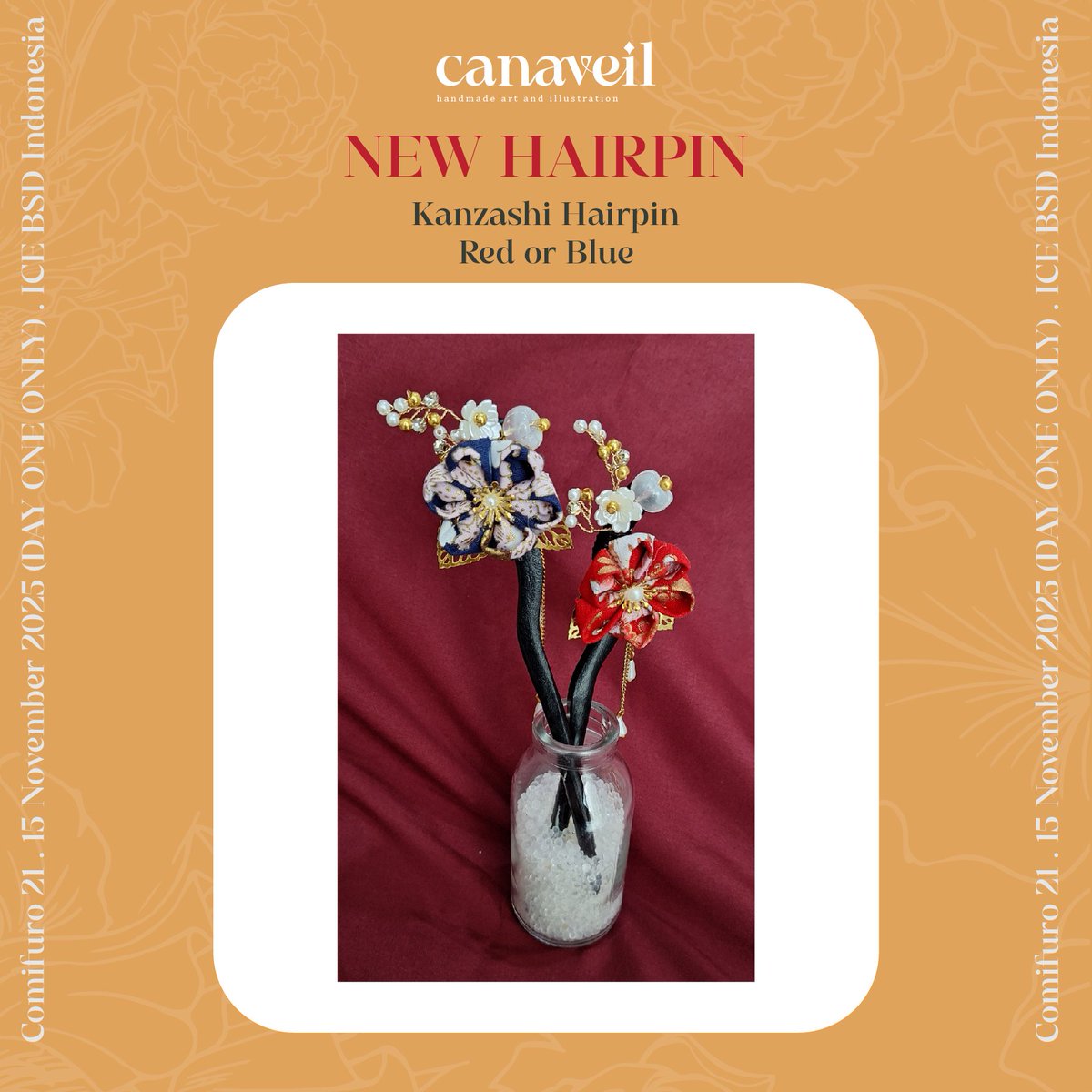 Last minutes New Items!! 😂
Ready for next Comifuro this Saturday at ICE BSD Day 1 Only! (SATURDAY,15 NOVEMBER 2025) Canaveil Elf Shop-B30a
Limited Stock ♡
☆ Frieren inspired Earring 
☆ Morning Glory Frieren inspired Earring 
☆ Kanzashi Hairpin
#comifuro #comifuro21 #frieren