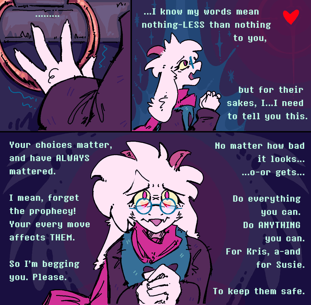 qwizibolovesyou's tweet photo. Heart to Heart (1/2) ♥️🖤#DELTARUNE https://t.co/7KidnhAoH0