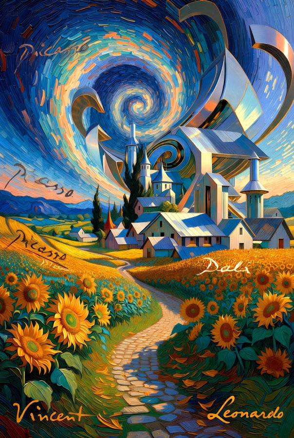 Prompt Excerpt:

"STARRY NIGHT 2025: THE QUANTUM VORTEX" - 
ULTRA-DETAILED 8K HY