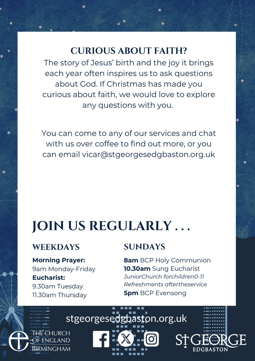 Joy to the World

We're delighted to share our Advent &amp; Christmas programme for 2025

You are warmly invited to our events &amp; services!