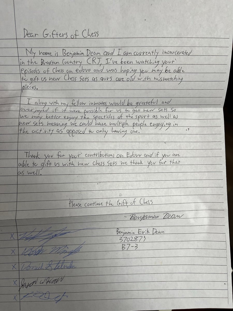 Dear The Gift of Chess…