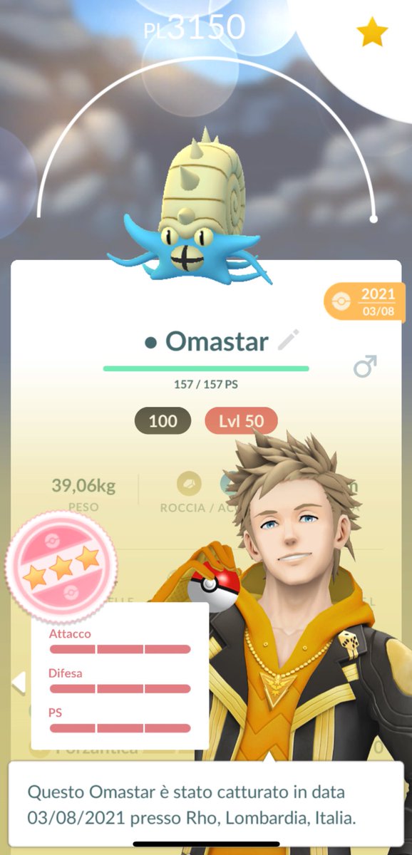 SpikeDouble93's tweet photo. First Omastar Hundo maxed to Lvl 50💯 ✅ 

#PokemonGo #PokemonGOApp https://t.co/gsCHaxOt6C