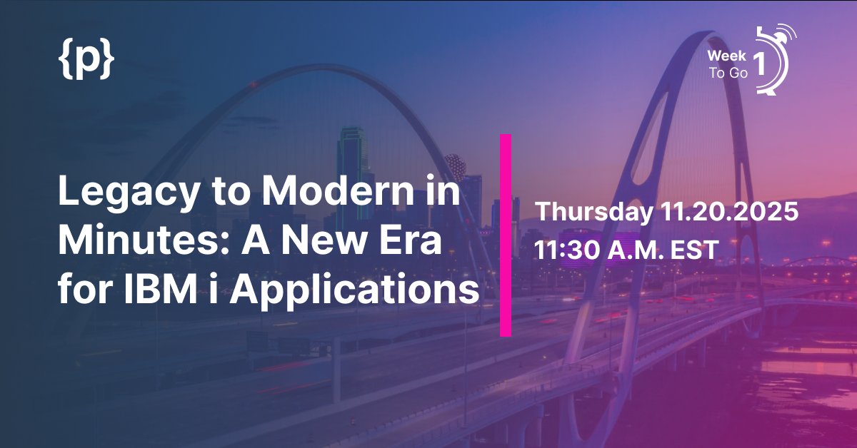 programmersio's tweet image. Green screens holding you back? Modernize IBM i apps without rewriting RPG code.

Join our webinar to learn how no-code transformation bridges IBM i reliability with modern UX.

Register free: programmers-io.zoom.us/webinar/regist…

#IBMi #NoCodeModernization #RPGModernization #TechWebinar