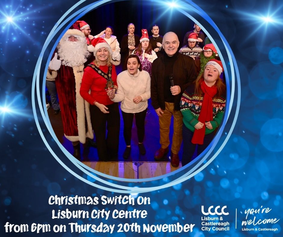 lisburnccc's tweet image. Join us at our annual switch on taking place on Thursday 20th November.

Pre-parade entertainment will start at 6.00pm to include music and walkabout entertainers.

From 7.00pm Frank Mitchell will compére the evening which will include music from Live Life Wellbeing Centre, a…