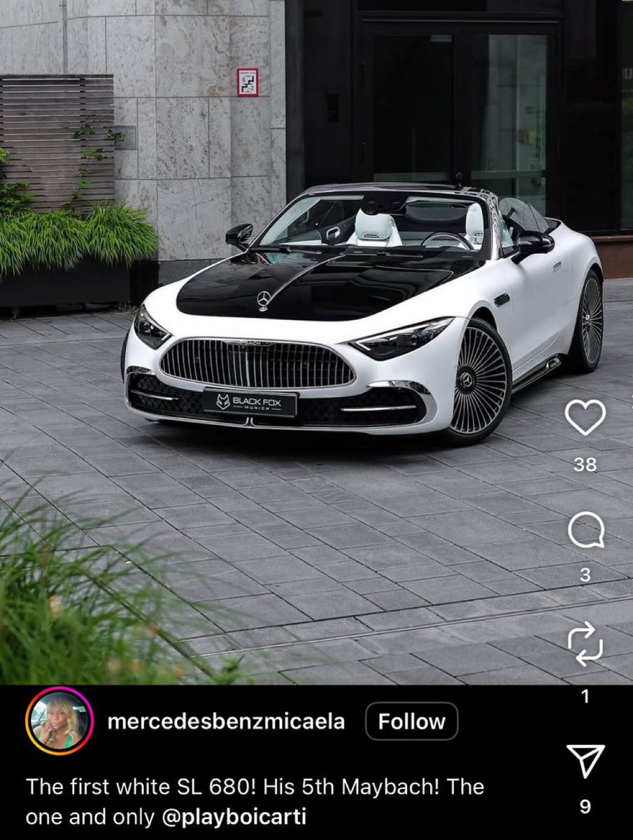 42CEO_'s tweet image. Playboi Carti’s newest car 🚗 🔥

The first white Mercedes SL 680