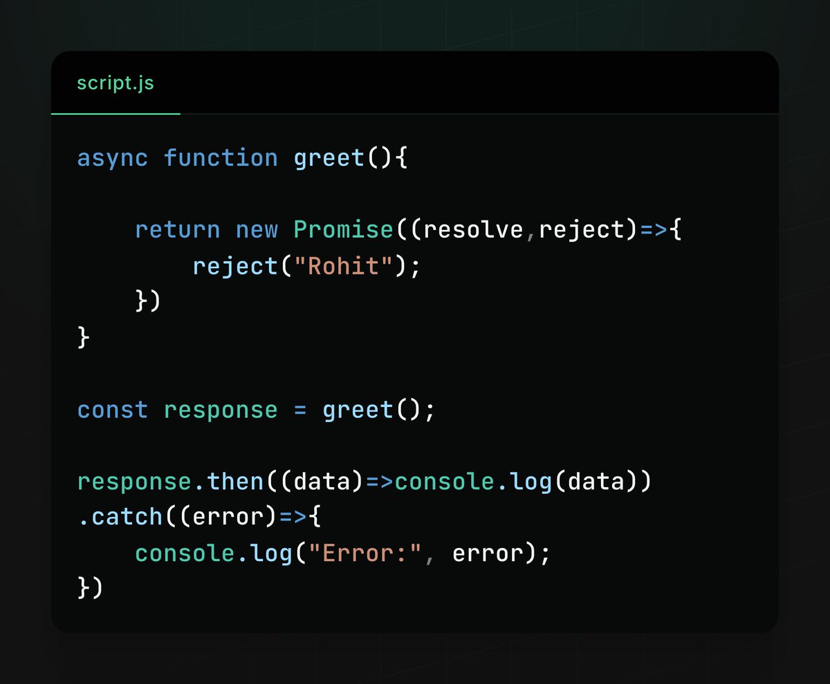 YashSainiCodes's tweet image. Lecture 35 – Web Development

Topic Covered:
Async Await in JavaScript

Thanks 🙏 to @rohit_negi9 Bhaiya &amp;amp; @adityatandon02 Bhaiya for an amazing course!

#180DaysOfCode #WebDevelopment #CoderArmy