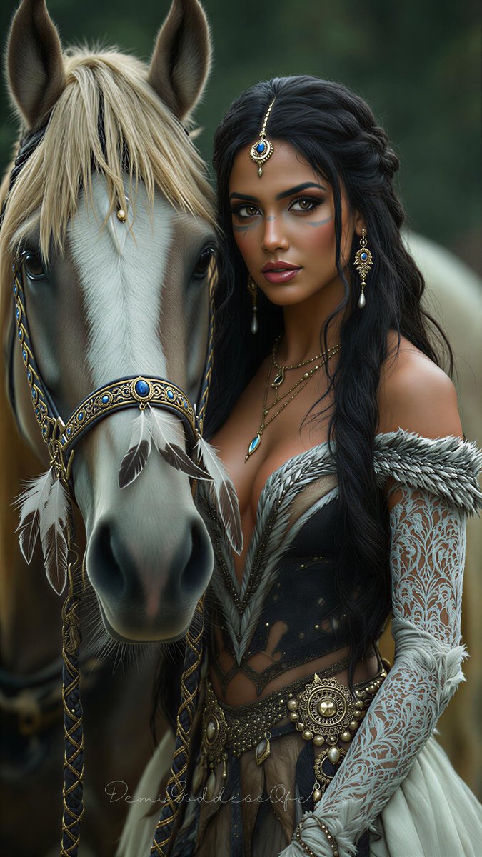 DemiGoddessAI's tweet photo. QT your Horse Art
“Nya knows my heartbeat the way the earth knows rain.” 🌧️🐎 -Goddess
#GoddessAndNya #AIGoddess #AIArt #AIVisuals #AIVideo #FantasyArt #CinematicArt #DivineFeminine #HorseAndGoddess #StallionSpirit #WildGrace #MythicEnergy #AIShorts #AIEdits #DigitalAlchemy #EpicVisuals #ForestAesthetic #EarthyMagic #AIMagic #GoddessAesthetic @AdobeFirefly