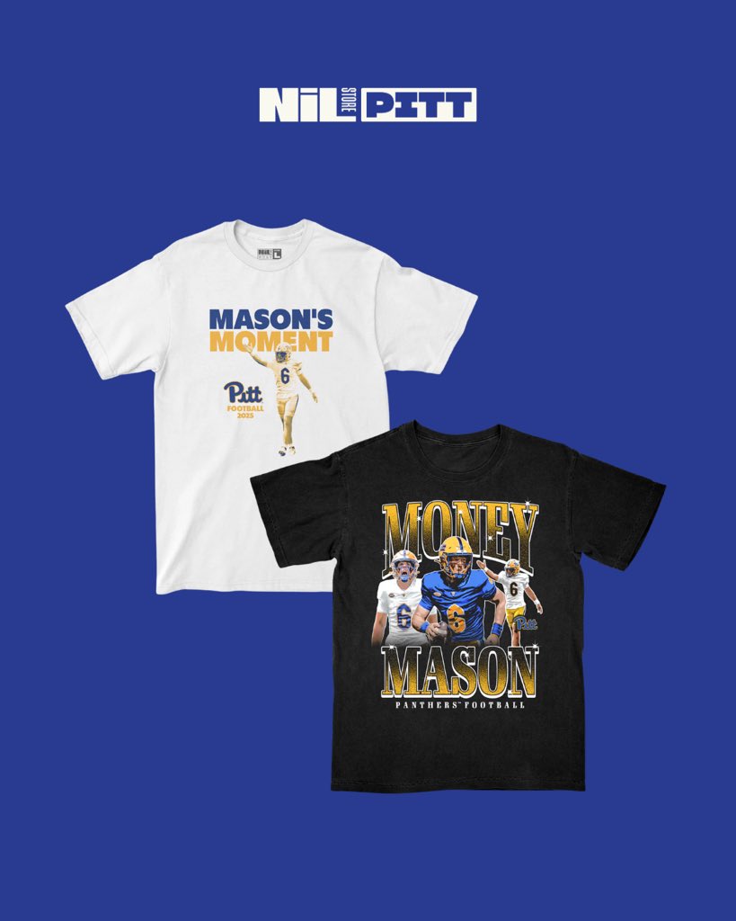 LIVE NOW! 🚨 

Shop the NEW <a href="/mason_heinch06/">Mason Heintschel</a> collection at the Pitt NIL Store! 

🔗 nil.store/pitt/pitt-maso…

#Pitt #Pittsburgh #H2P