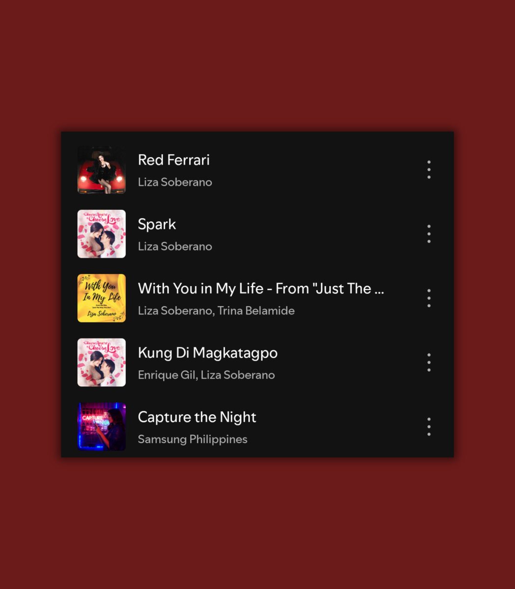 lizquisite's tweet photo. Liza Soberano's complete songs available in Spotify

@lizasoberano | #LizaSoberano 
RED FERRARI OUT NOW
#LIZA_RedFerrari #RedFerrari https://t.co/NwRdtzcCa9
