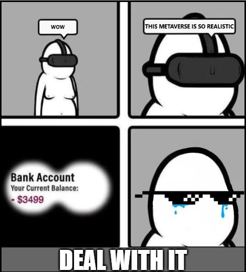 I was told the future would have flying cars and metaverses. Thoon. 

$deal with it 

#BAYC  
#RRBAYC #dealef