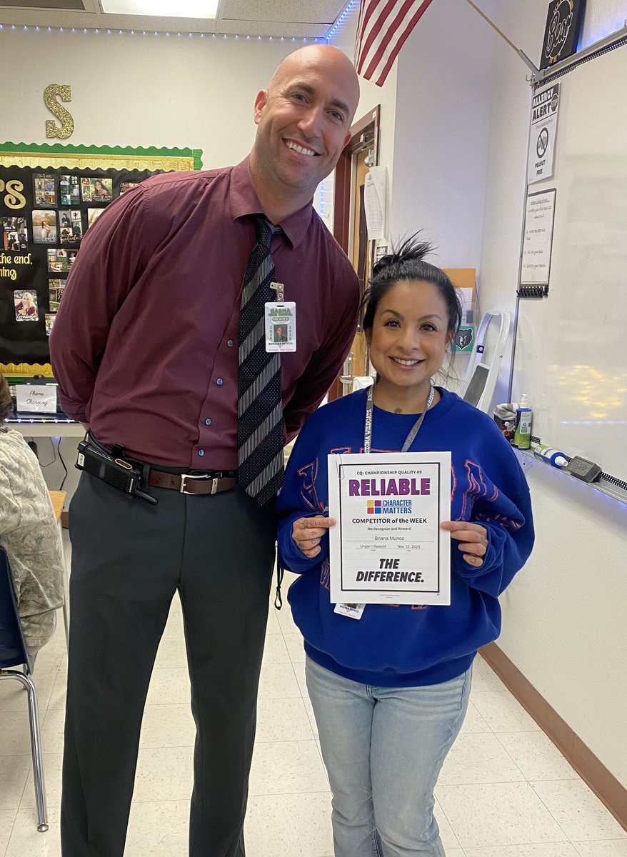 MarquesReischl's tweet image. 🚨Basha Character Matters 🚨
Mrs. Munoz was recognized by staff for the character trait Reliable! She is an amazing example of being consistently good at what she does! 🐻🔥
#THEDIFFERENCE #CHARACTERMATTERS
