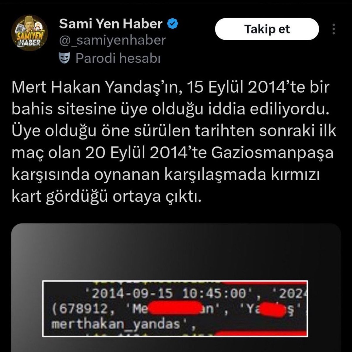 Umut Eken denen herif yalan haber yaptığı için manipülasyon suçundan tutuklandı ve erişim engeli aldı, Samiyen Haber denen yıllardır milleti kin ve nefrete sürükleyen bu terörist hesap ve yalanı hazırlayan hesap için organize suçtan çok daha ağır işlem yapması lazım savcıların.