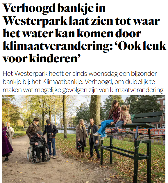 Dit bankje in het Westerpark laat zien tot waar het water komt parool.nl/amsterdam/verh… | #klimaat #020west