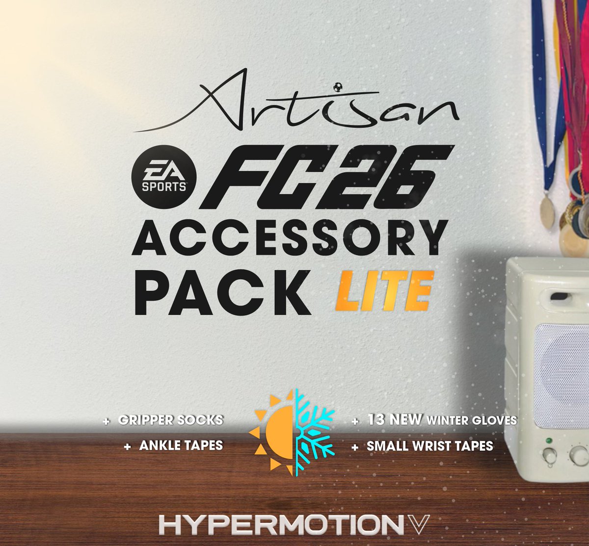 Artisan Bootpack FULL 35.0.2 [ FC26 - v1.2.0 ]🔄️🔥📦🔥

- 946 Shoes &amp; 148 Gk Gloves in .fifamod format. [ FC26  v1.2.0 ]

📜 List of IDs is in the ZIP file 📦

🔓 Unlock Shoes &amp; GK Gloves + Unlock Tables 📄UPDATED 🔄️

➕ Artisan Gripper Socks 🧦

➕ Artisan Accessory Pack